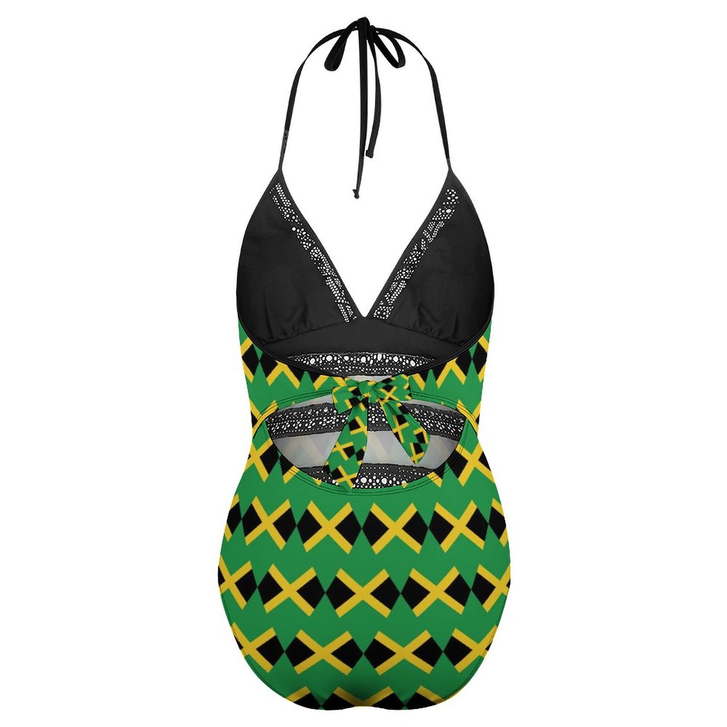 RGYLION Women's One Piece Caribbean Jamaican Flag Rasta Monokini Swimsuit Swimwear Bathing Suit