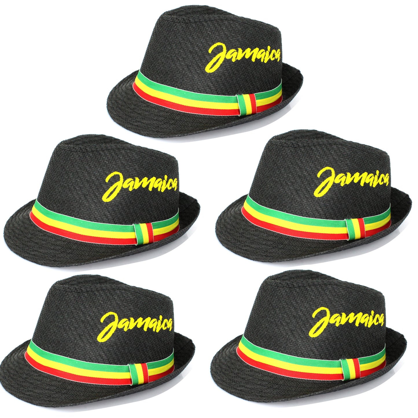 Fedora Straw Sun Hat for Men Women Short Brim Trilby Hat Panama Beach Hat Travel Summer Reggae Jamaica