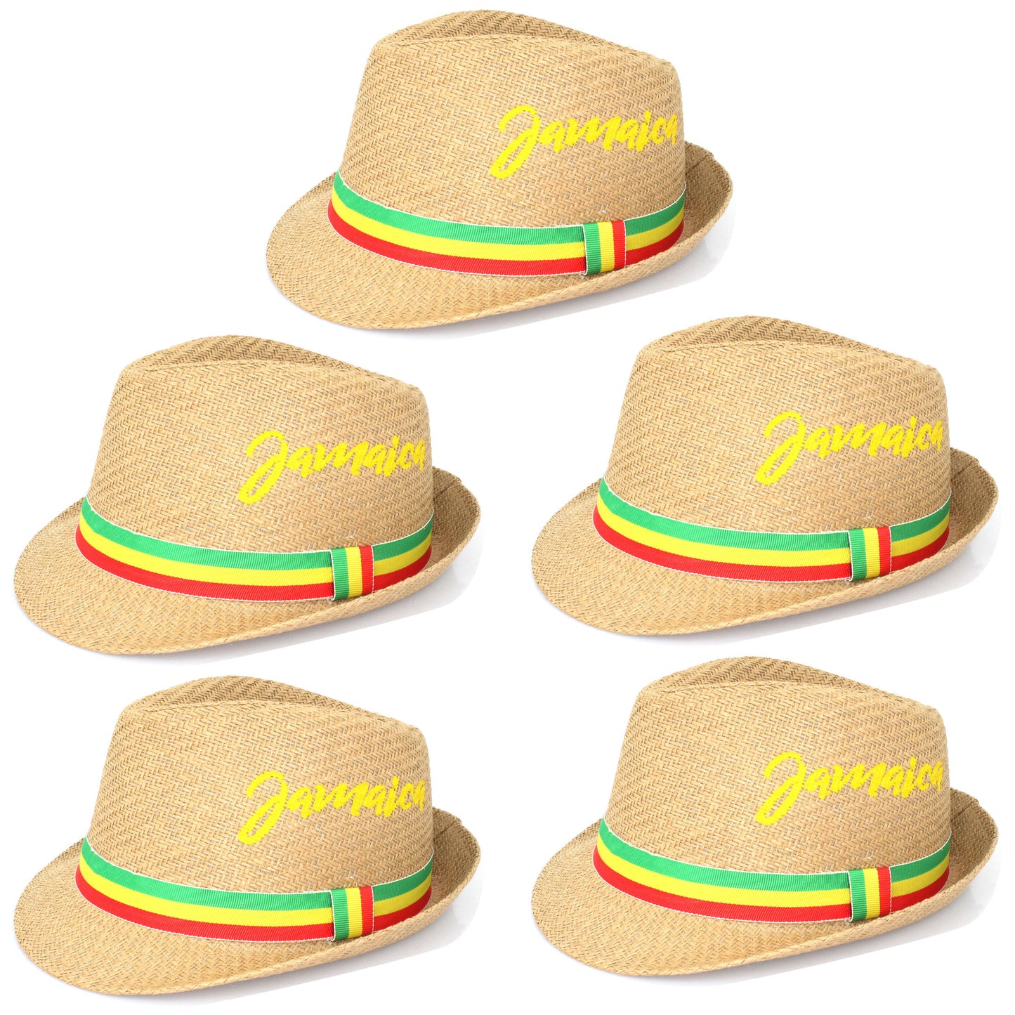 Fedora Straw Sun Hat for Men Women Short Brim Trilby Hat Panama Beach Hat Travel Summer Reggae Jamaica