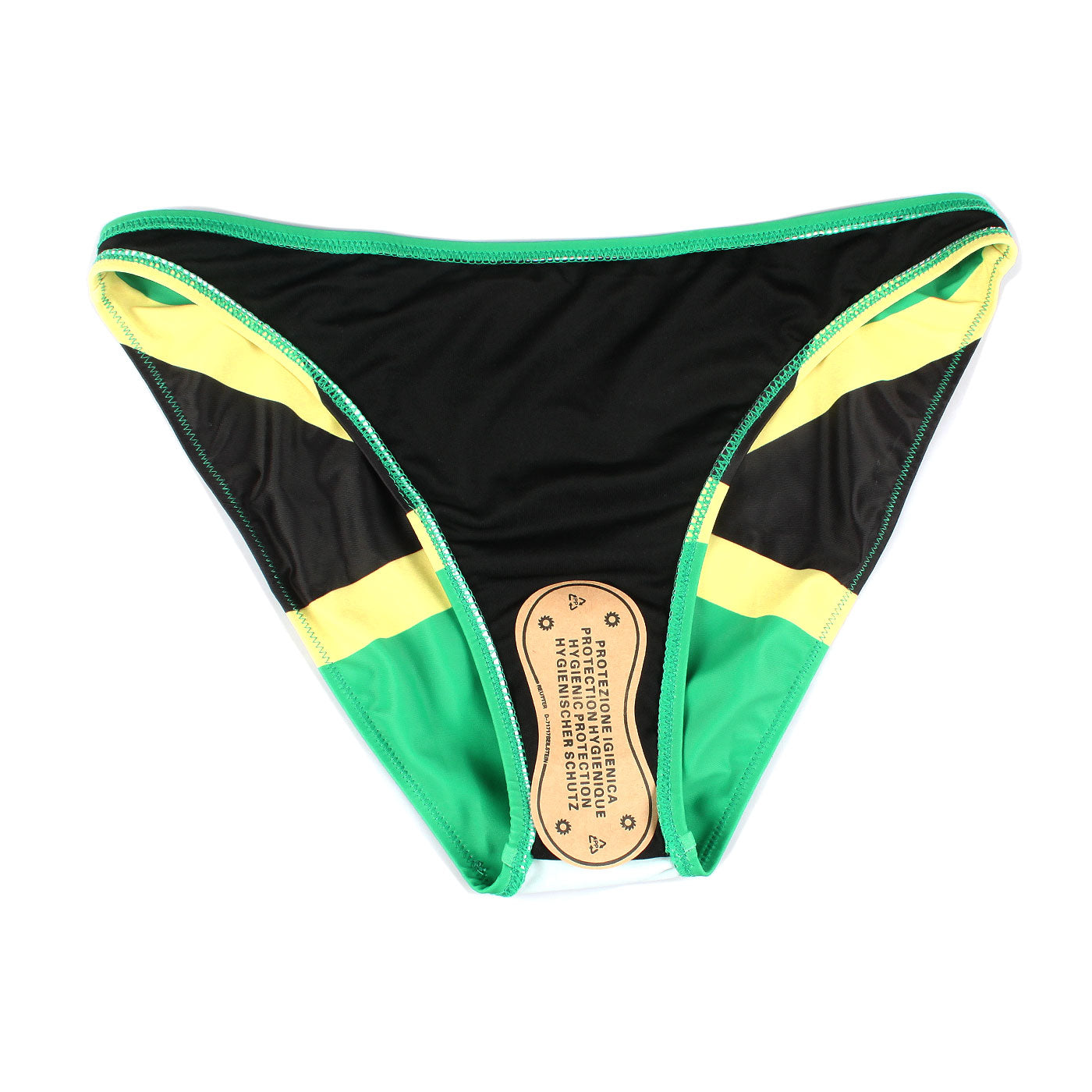 Women's Fashion Jamaican Caribbean Rasta African Grassland Yellow Red Green Bikini Swimsuit Swimwear