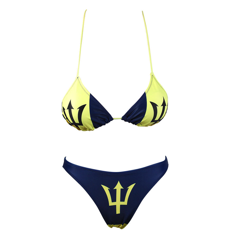 Women's Fashion Jamaican Caribbean Rasta African Grassland Yellow Red Green Bikini Swimsuit Swimwear