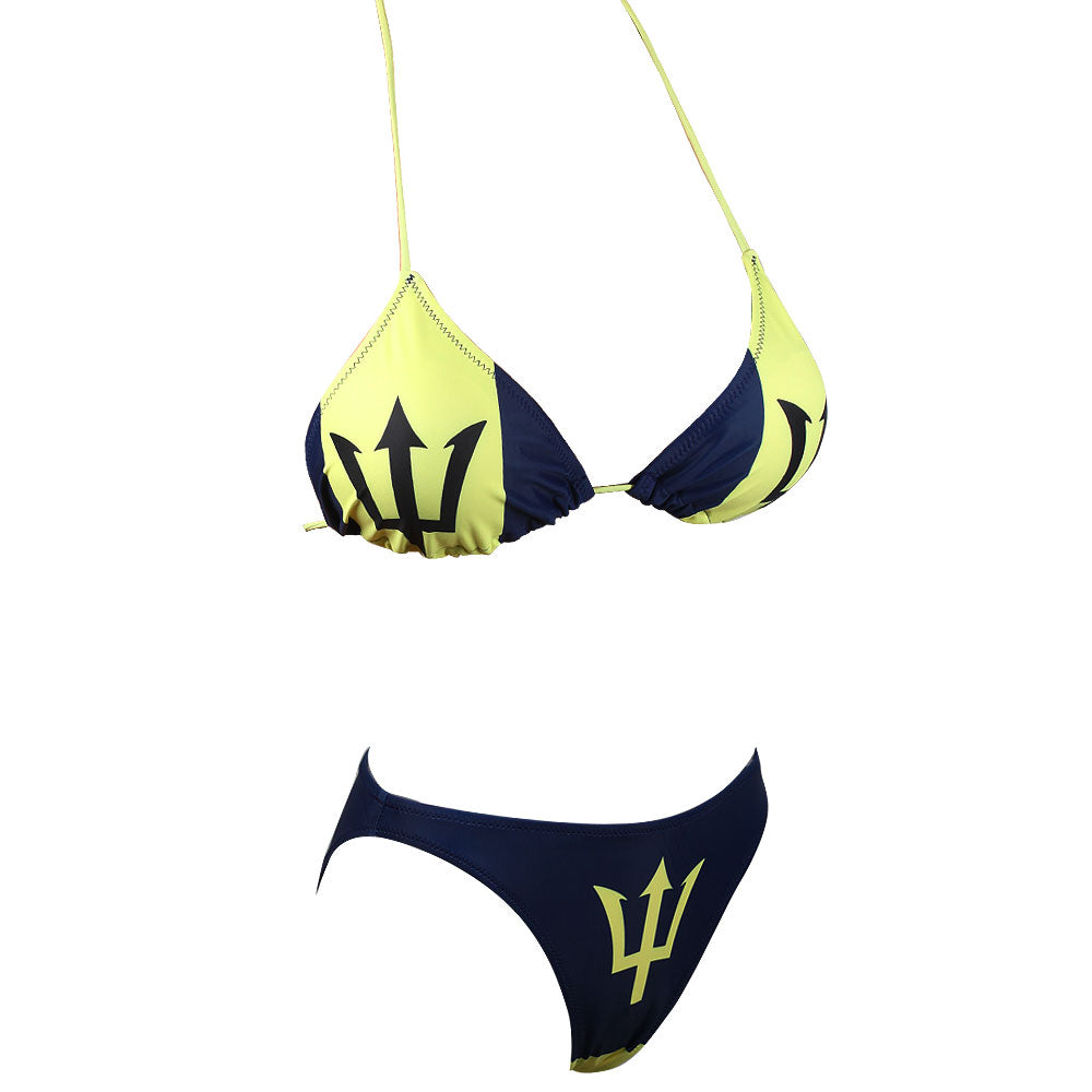 Women's Fashion Jamaican Caribbean Rasta African Grassland Yellow Red Green Bikini Swimsuit Swimwear