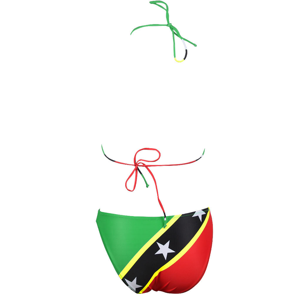 Women's Fashion Jamaican Caribbean Rasta African Grassland Yellow Red Green Bikini Swimsuit Swimwear