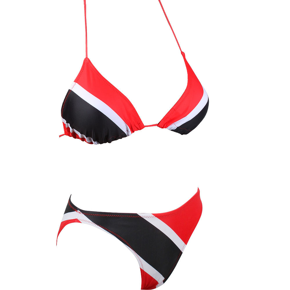 Women's Fashion Jamaican Caribbean Rasta African Grassland Yellow Red Green Bikini Swimsuit Swimwear