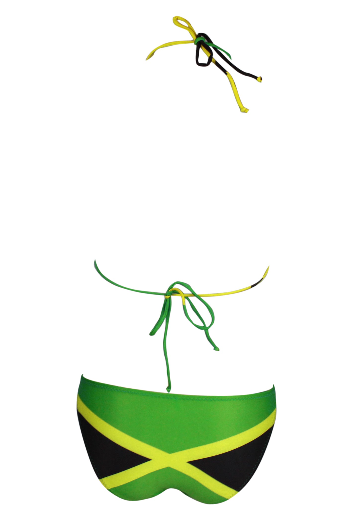 Women's Fashion Jamaican Caribbean Rasta African Grassland Yellow Red Green Bikini Swimsuit Swimwear
