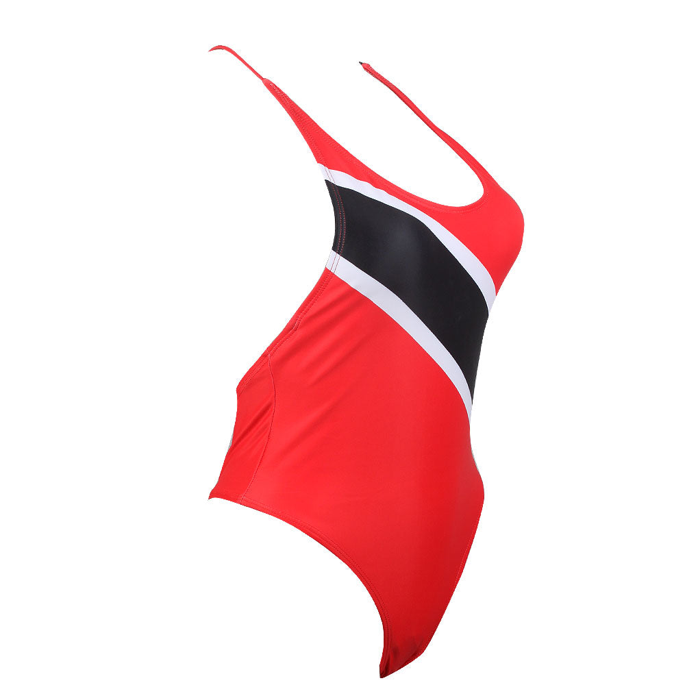 Women's Fashion One Piece Thong Bathing Suit Caribbean Jamaica Flag Monokini Swimsuit Swimwear