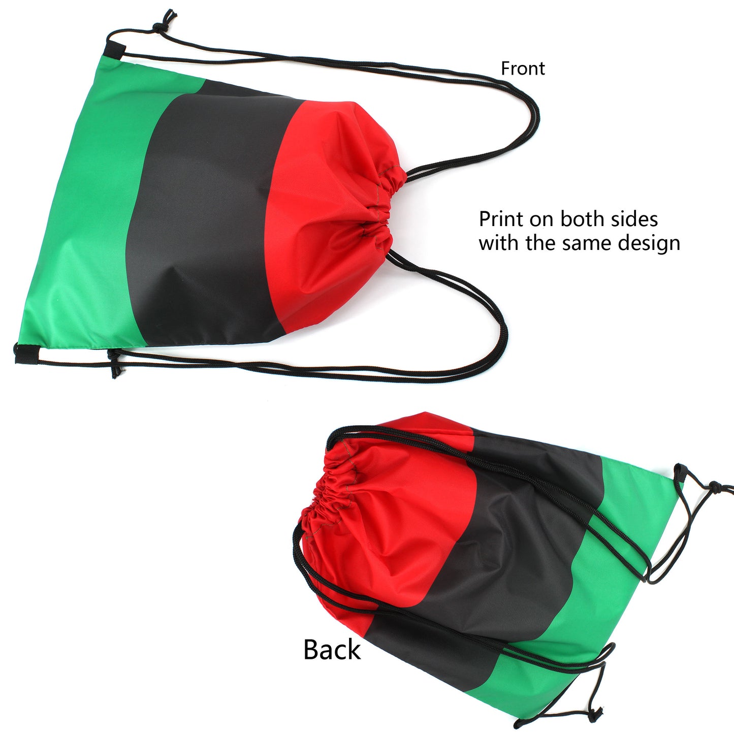 Man and Women Drawstring Backpack Waterproof Gym Sports Trave String Bag Cheer Bag Jamaican Afro Rasta