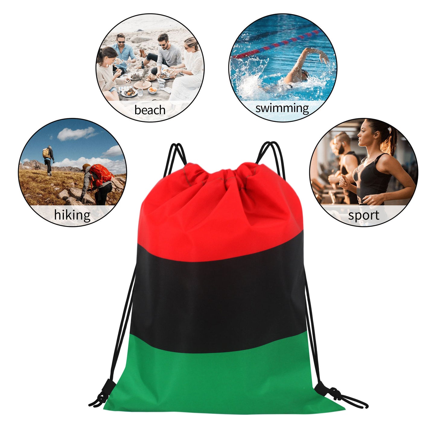 Man and Women Drawstring Backpack Waterproof Gym Sports Trave String Bag Cheer Bag Jamaican Afro Rasta