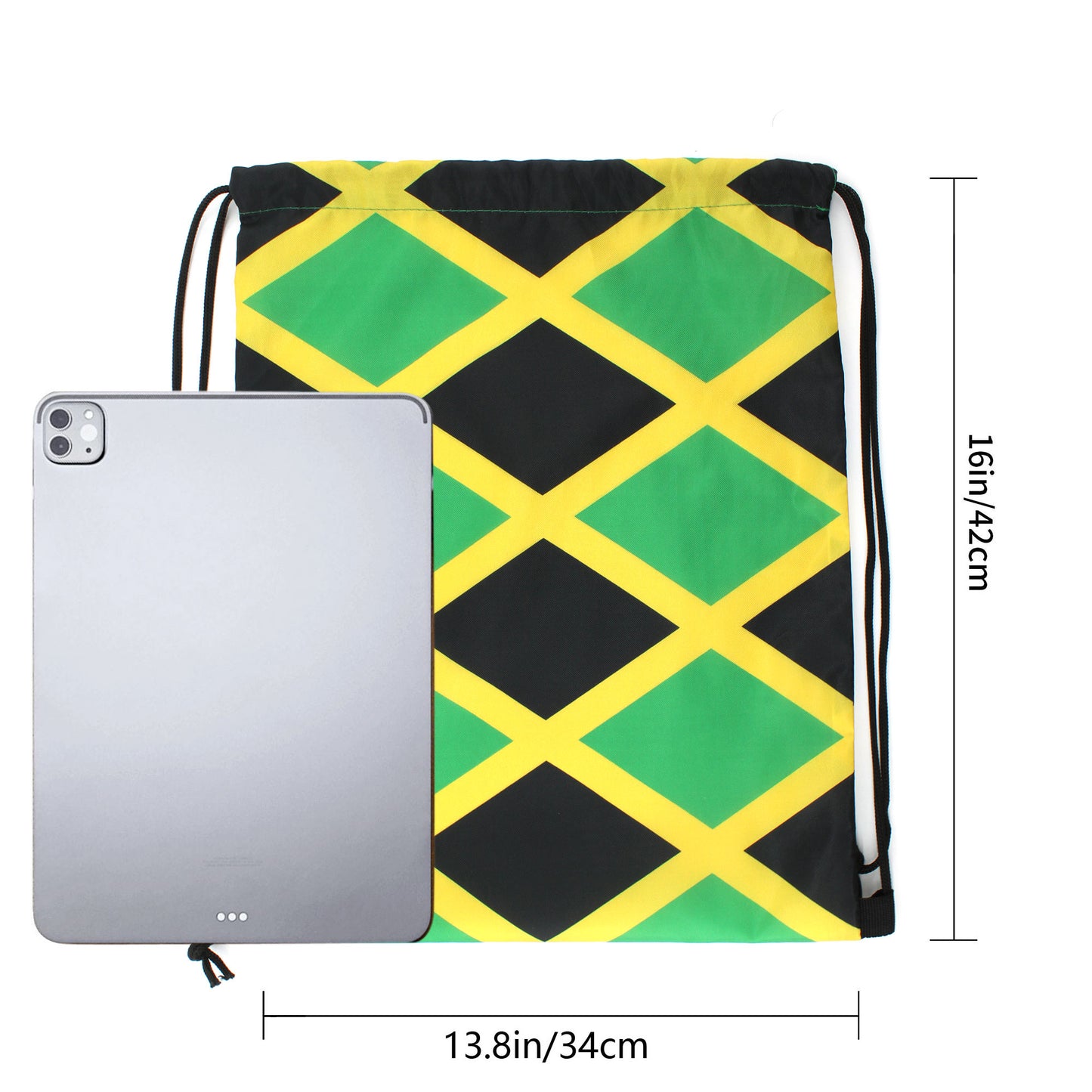 Man and Women Drawstring Backpack Waterproof Gym Sports Trave String Bag Cheer Bag Jamaican Afro Rasta