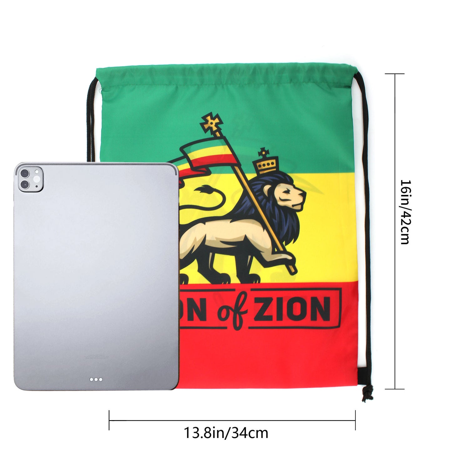 Man and Women Drawstring Backpack Waterproof Gym Sports Trave String Bag Cheer Bag Jamaican Afro Rasta
