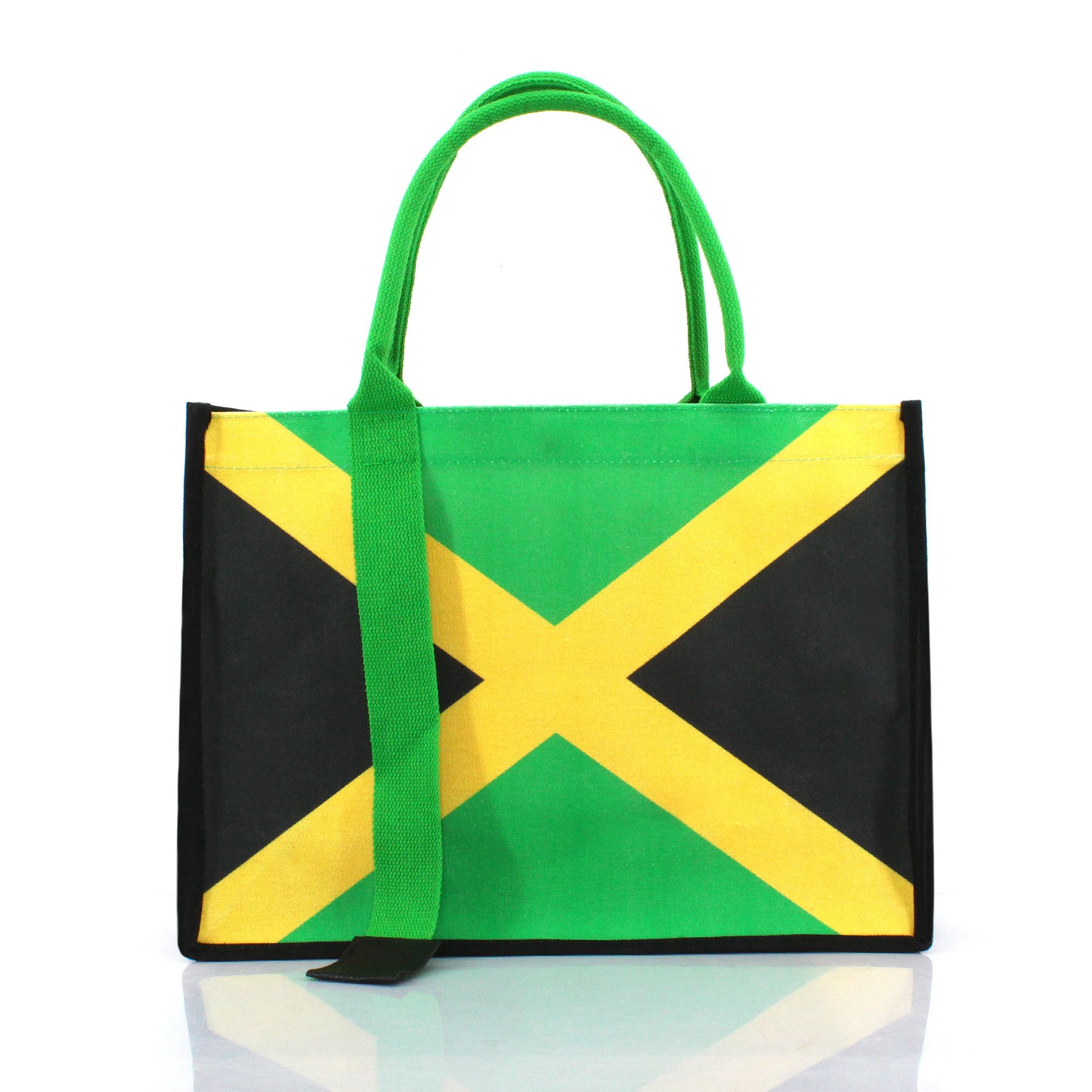 Women's Canvas Tote Bag Waterproof Ribbon Beach Bag Jamaican Reggae Party Bag