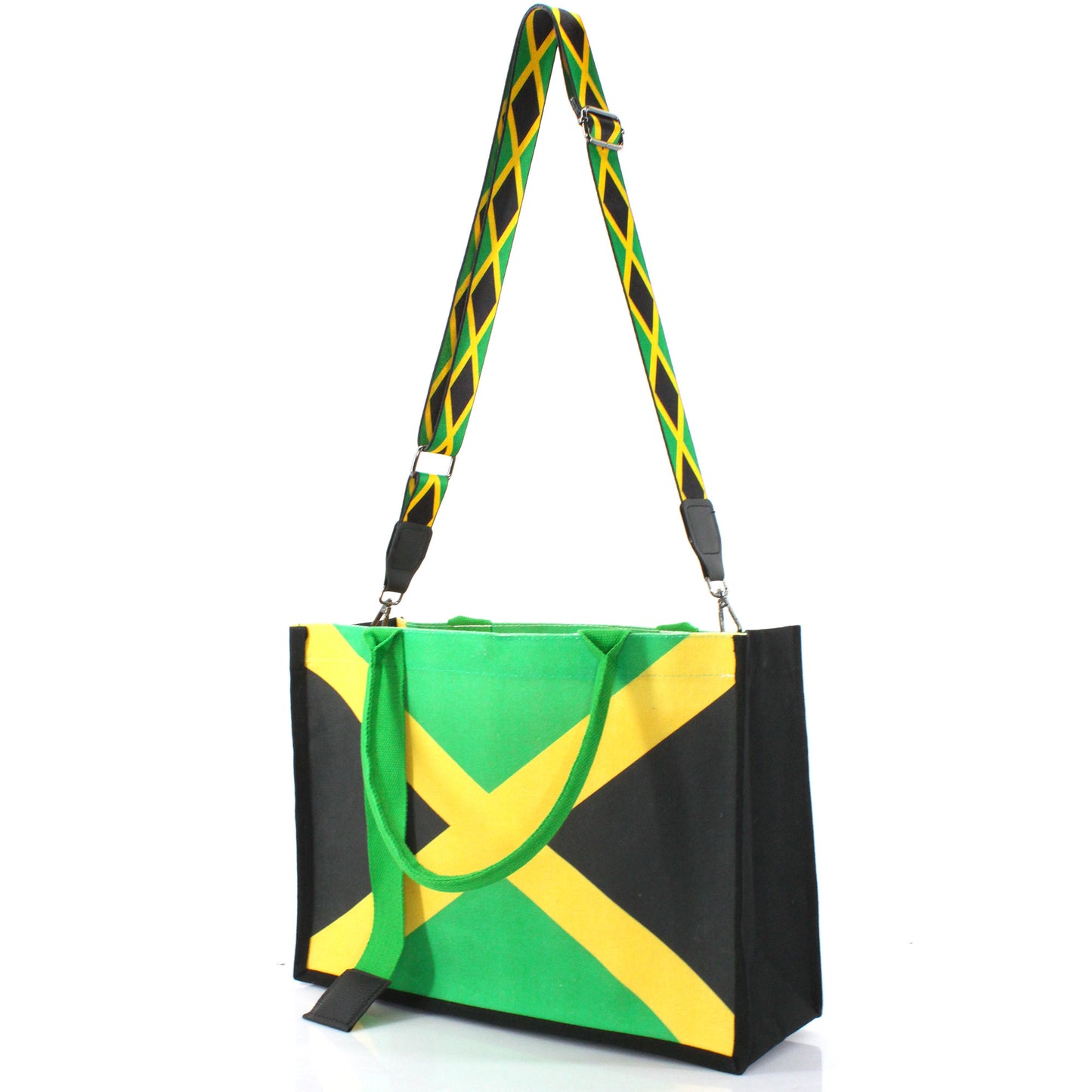 Women's Canvas Tote Bag Waterproof Ribbon Beach Bag Jamaican Reggae Party Bag