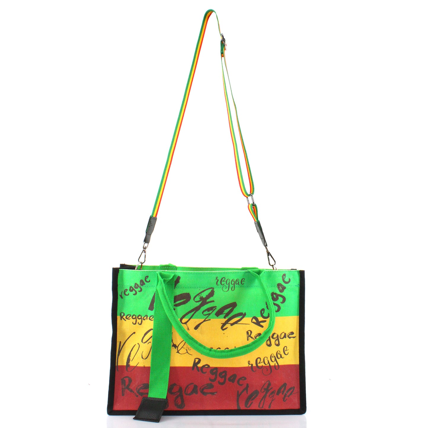 Women's Canvas Tote Bag Waterproof Ribbon Beach Bag Jamaican Reggae Party Bag