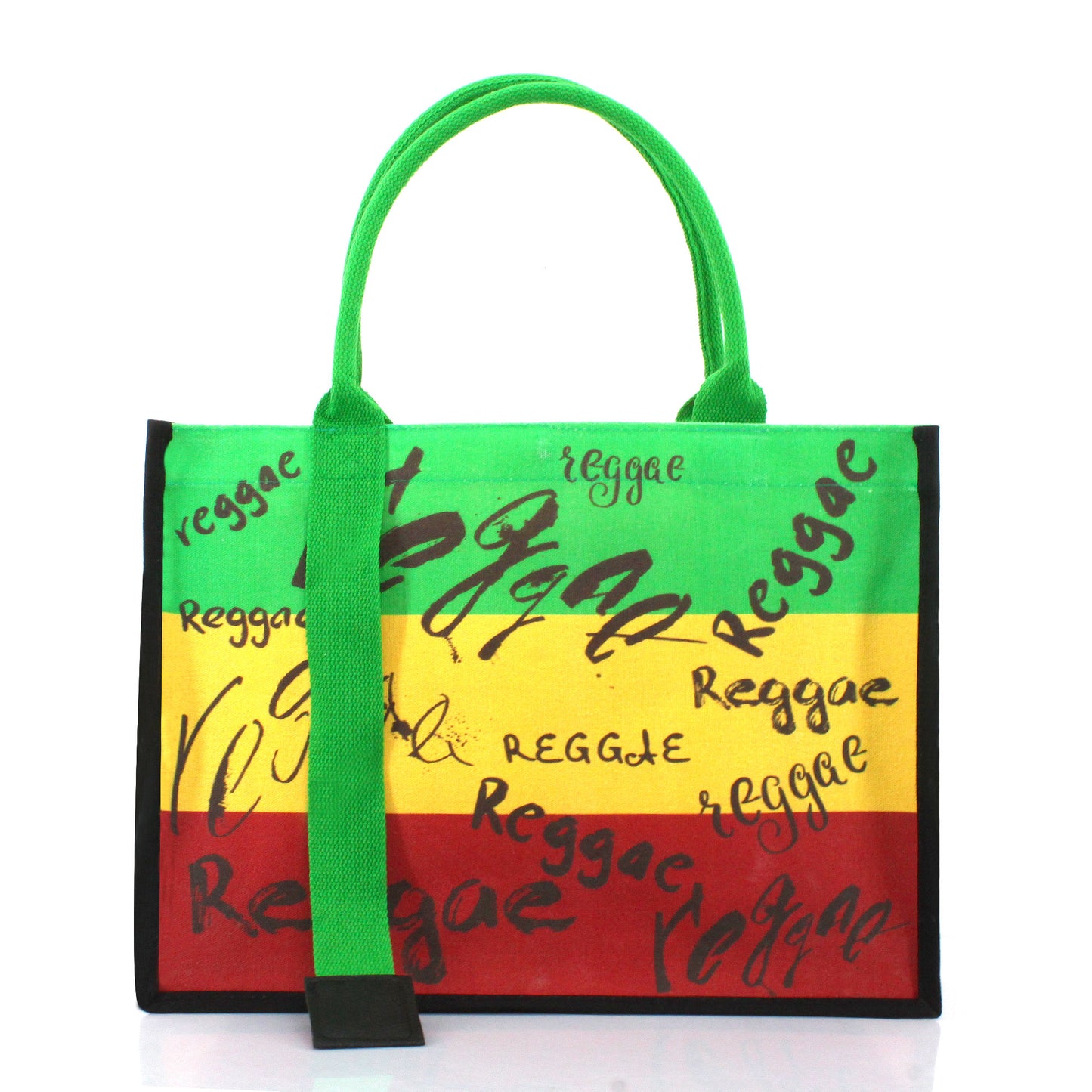 Women's Canvas Tote Bag Waterproof Ribbon Beach Bag Jamaican Reggae Party Bag