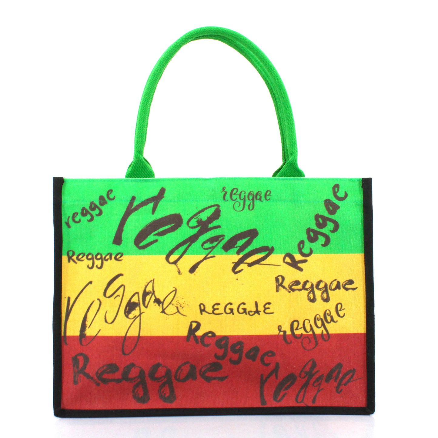 Women's Canvas Tote Bag Waterproof Ribbon Beach Bag Jamaican Reggae Party Bag