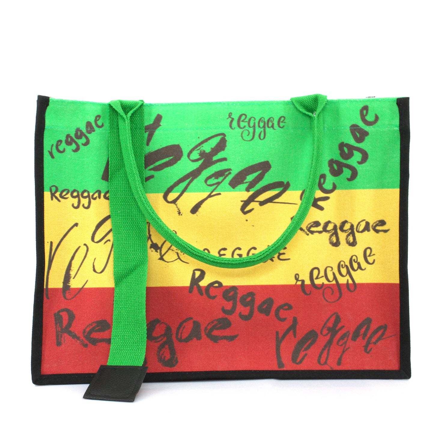 Women's Canvas Tote Bag Waterproof Ribbon Beach Bag Jamaican Reggae Party Bag