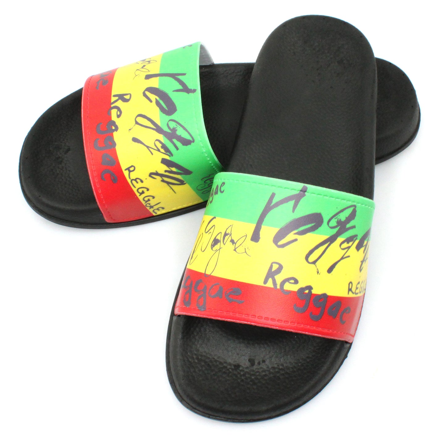 Jamaican Rasta Reggae RGY Caribbean Slippers Sandals for Women and Men Sandals Open Toe Soft Cushioned Non-Slip for Indoor & Outdoor