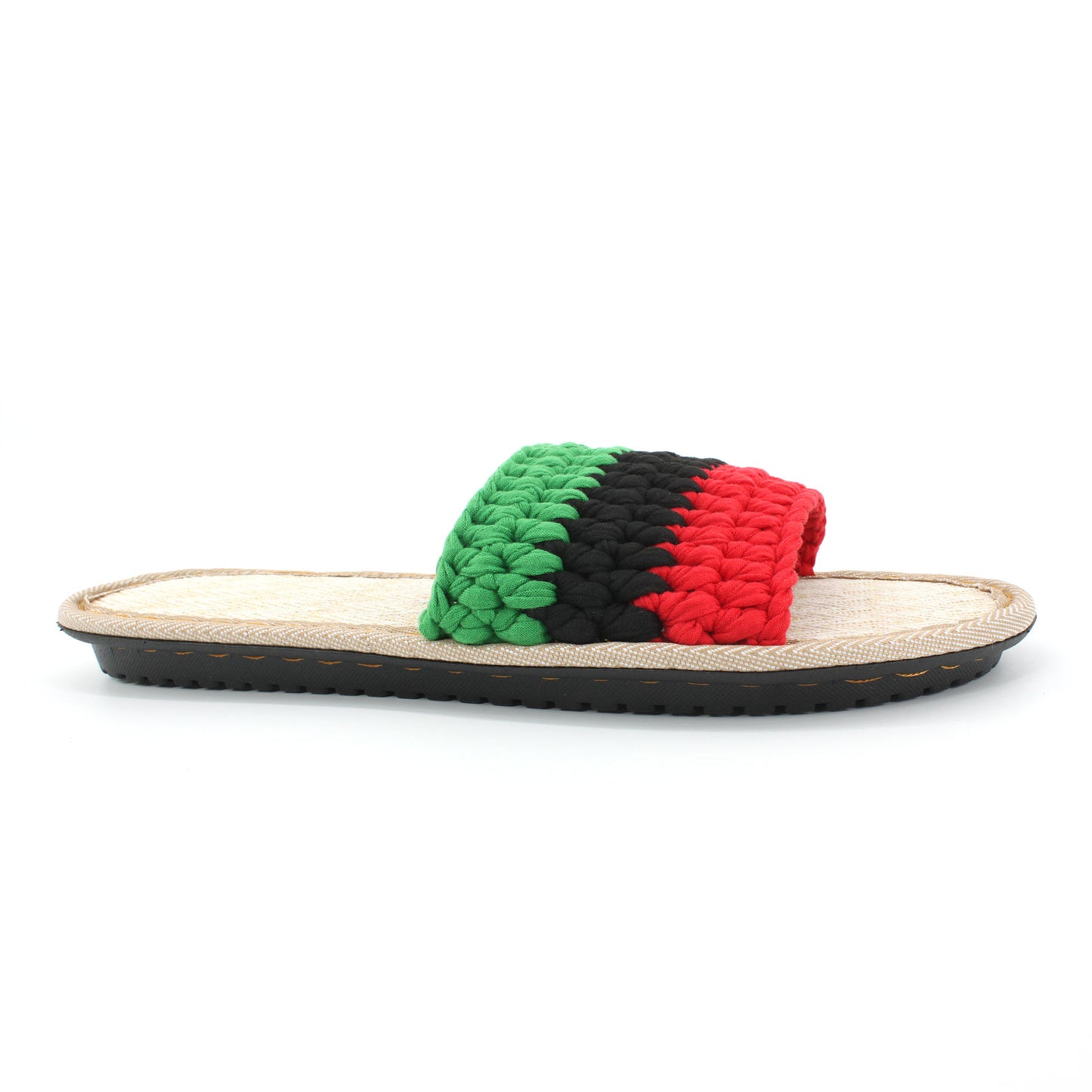 Men's and Women's Hand-made Cotton Crocheted Slippers With Linen Sole Rasta Jamaican