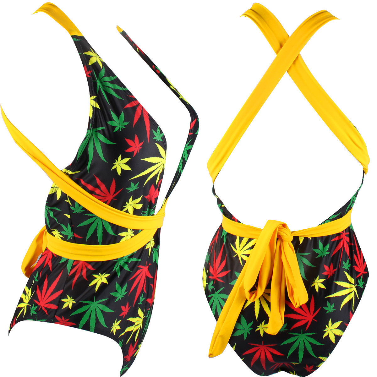Women's One Piece Caribbean Flag Rasta Body Shaping Monokini Swimsuit Swimwear Bathing Suit