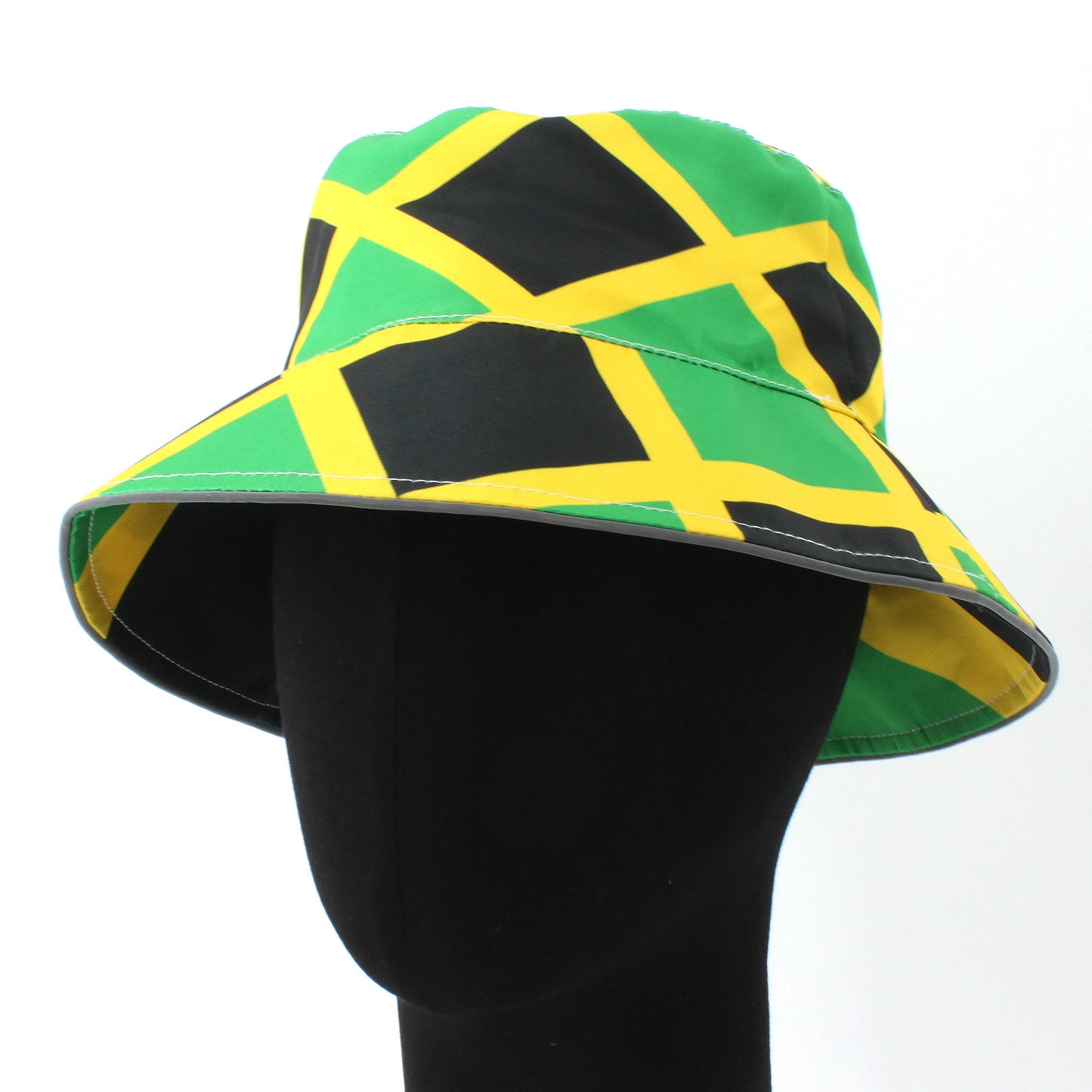 Reggae Reflective Double Sided Printed Fisherman's Hat Bucket Hat for Man and Woman Jamaican Rasta