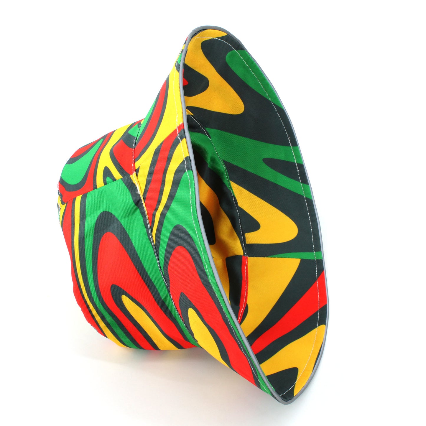 Reggae Reflective Double Sided Printed Fisherman's Hat Bucket Hat for Man and Woman Jamaican Rasta