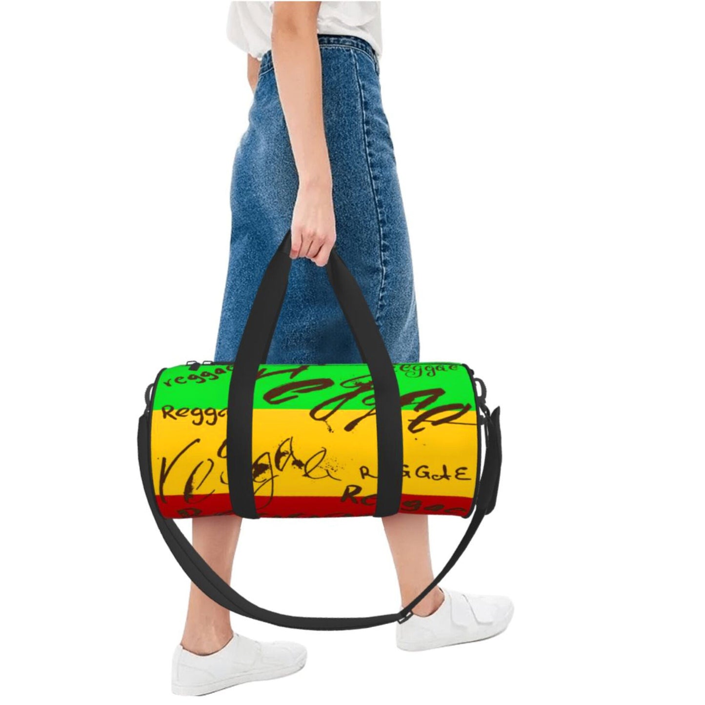 Duffel Bag Gym Bag for Men Women Lightweight with Inner Pocket for Travel Sports Swimming Fitness Shoulder Strap Jamaica Reggae