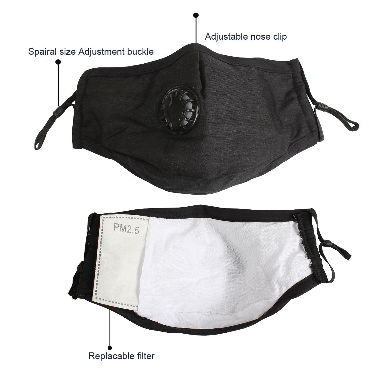 Face Dust Mask Anti Pollution Breathable Respirator Universal Mask +10 pcs PM 2.5 Filters Carbon Activated Filtration