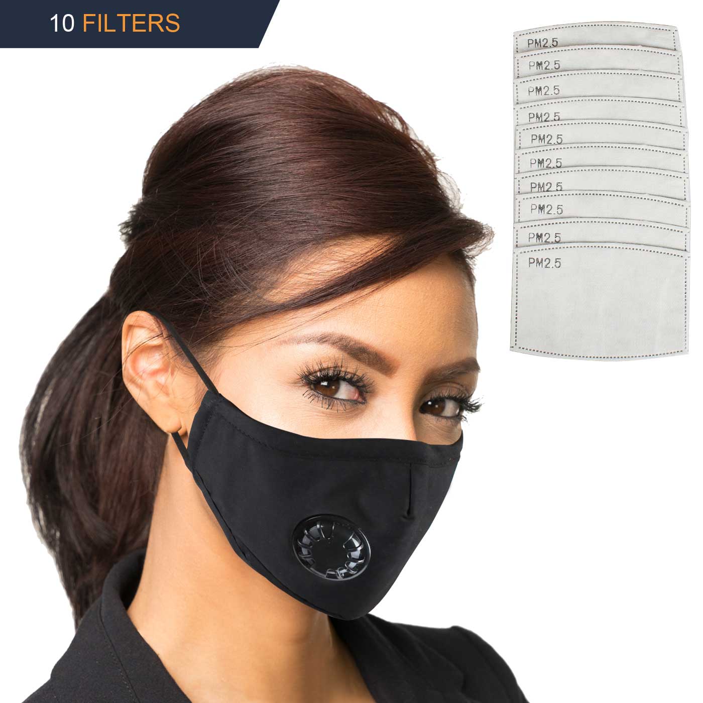 Face Dust Mask Anti Pollution Breathable Respirator Universal Mask +10 pcs PM 2.5 Filters Carbon Activated Filtration