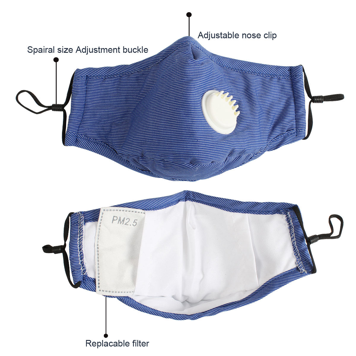 Face Dust Mask Anti Pollution Breathable Respirator Universal Mask +10 pcs PM 2.5 Filters Carbon Activated Filtration