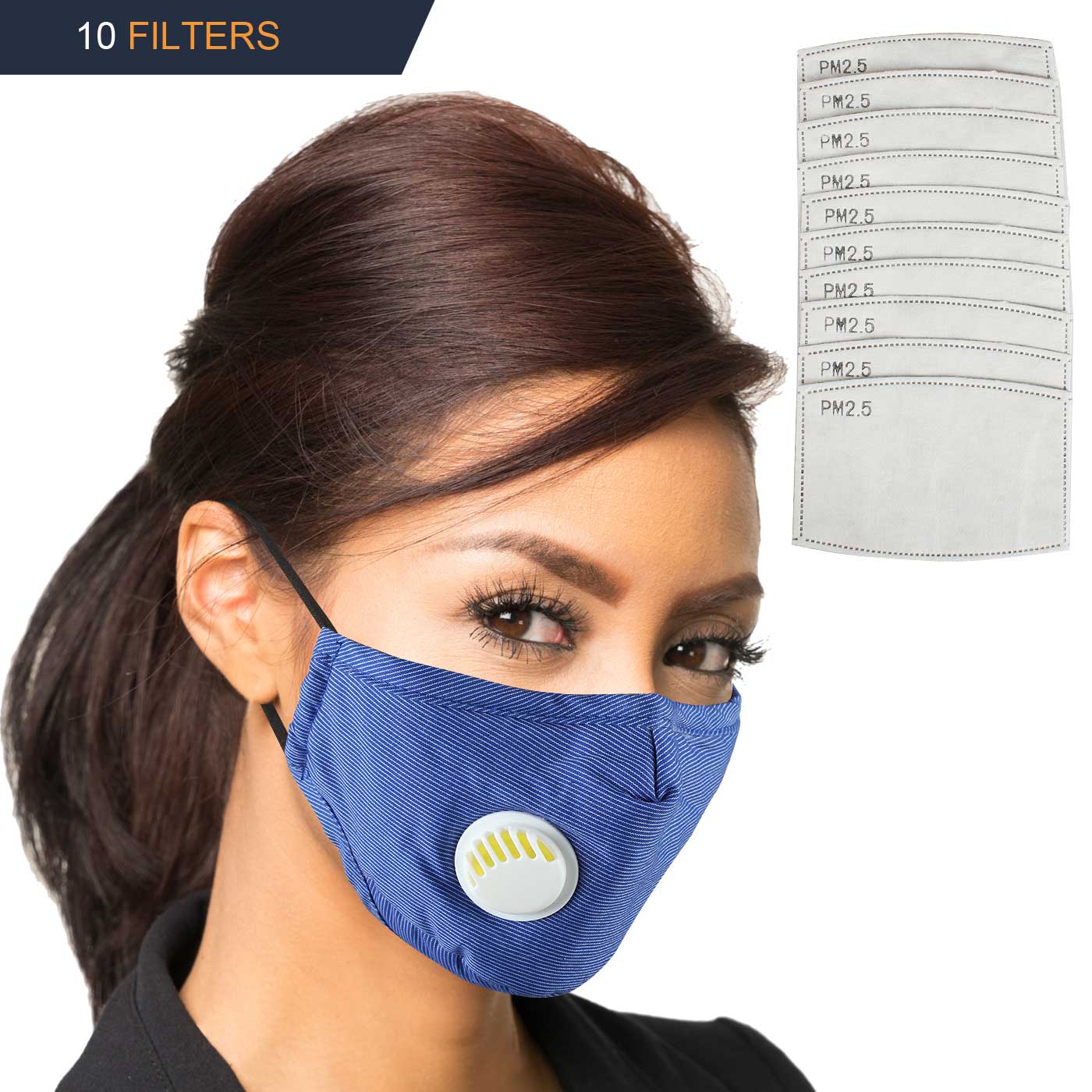 Face Dust Mask Anti Pollution Breathable Respirator Universal Mask +10 pcs PM 2.5 Filters Carbon Activated Filtration