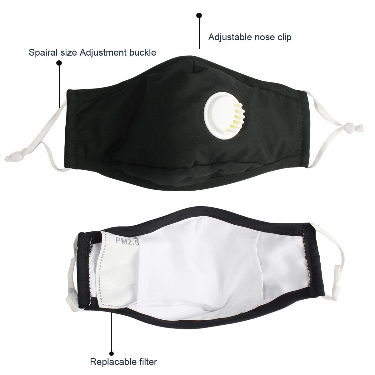 Face Dust Mask Anti Pollution Breathable Respirator Universal Mask +10 pcs PM 2.5 Filters Carbon Activated Filtration