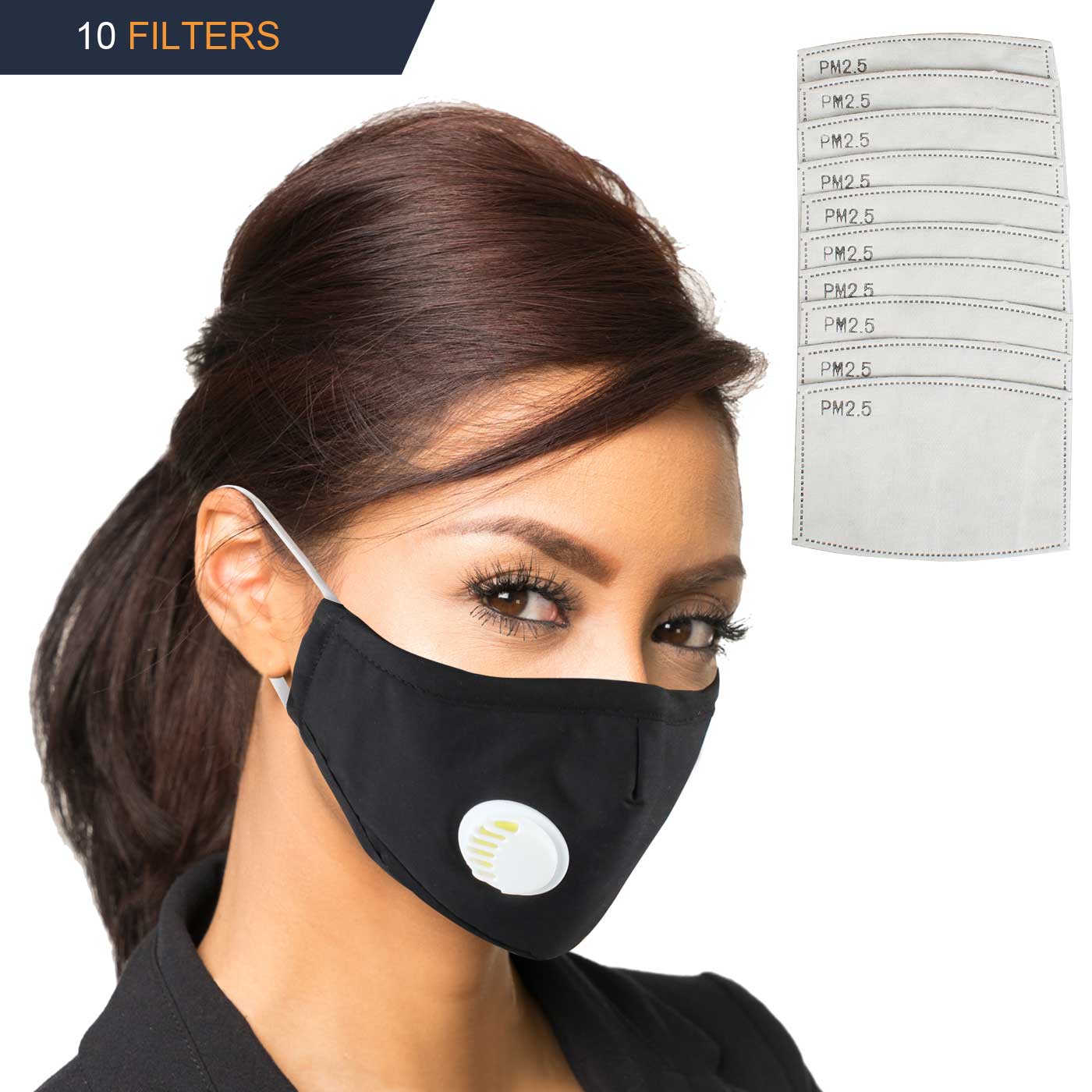 Face Dust Mask Anti Pollution Breathable Respirator Universal Mask +10 pcs PM 2.5 Filters Carbon Activated Filtration