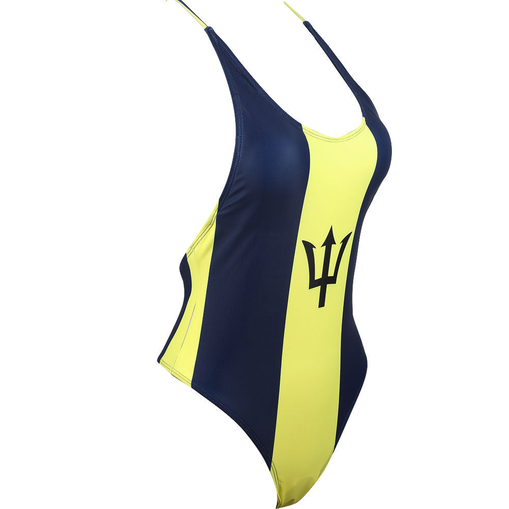 Women's Fashion One Piece Thong Bathing Suit Caribbean Jamaica Flag Monokini Swimsuit Swimwear