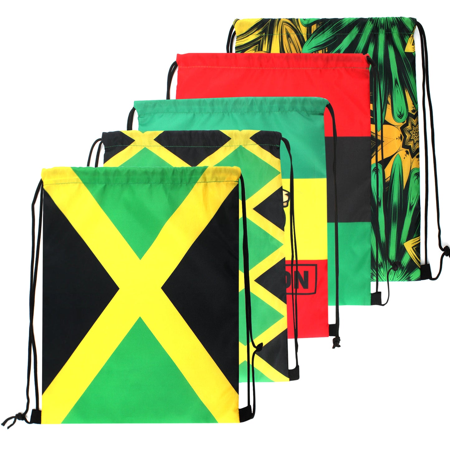 Man and Women Drawstring Backpack Waterproof Gym Sports Trave String Bag Cheer Bag Jamaican Afro Rasta