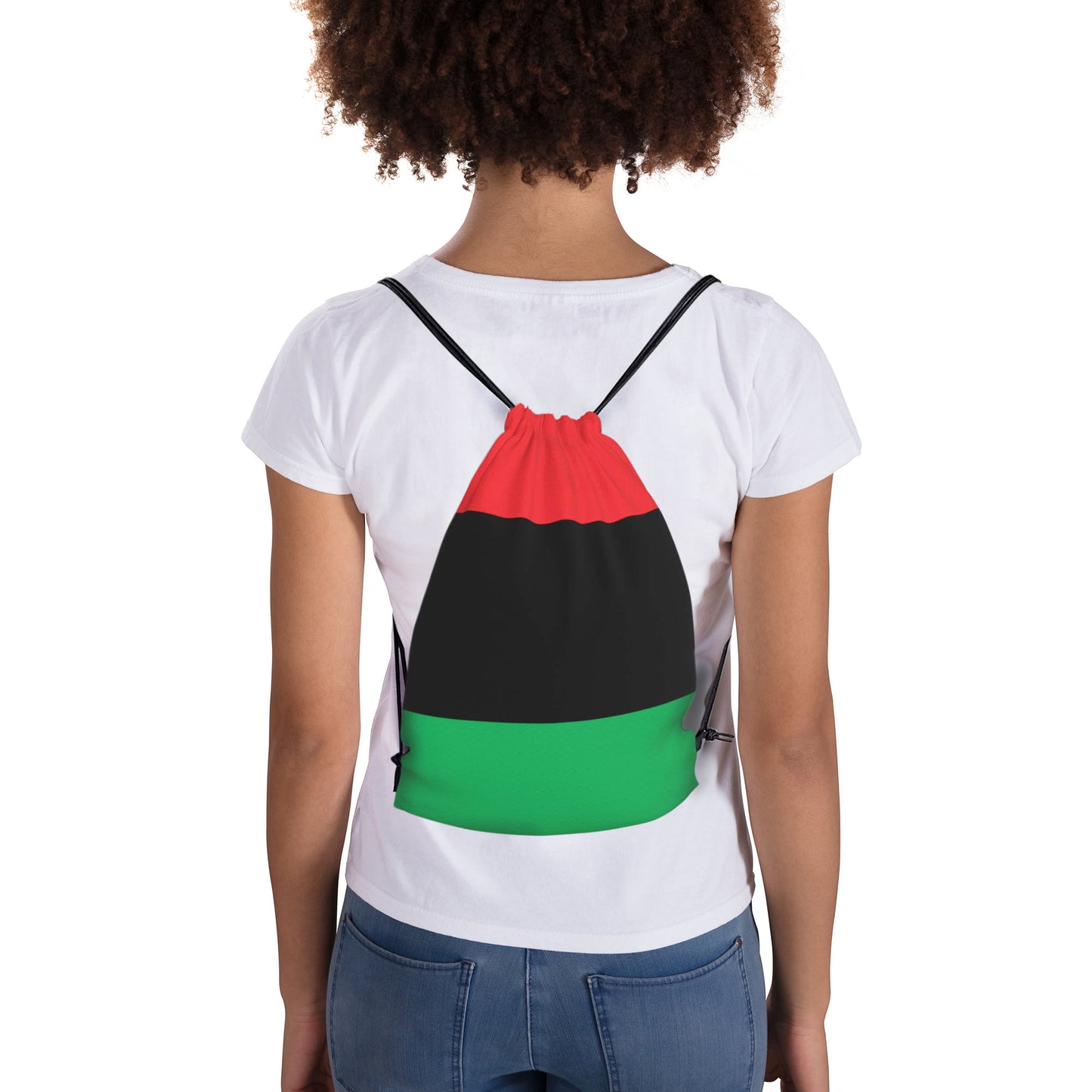Man and Women Drawstring Backpack Waterproof Gym Sports Trave String Bag Cheer Bag Jamaican Afro Rasta