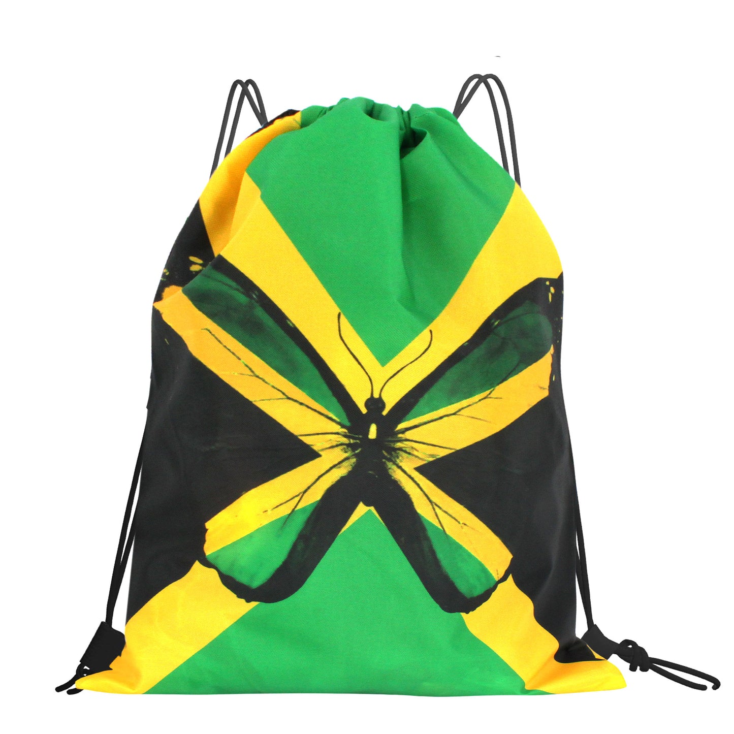 Man and Women Drawstring Backpack Waterproof Gym Sports Trave String Bag Cheer Bag Jamaican Afro Rasta
