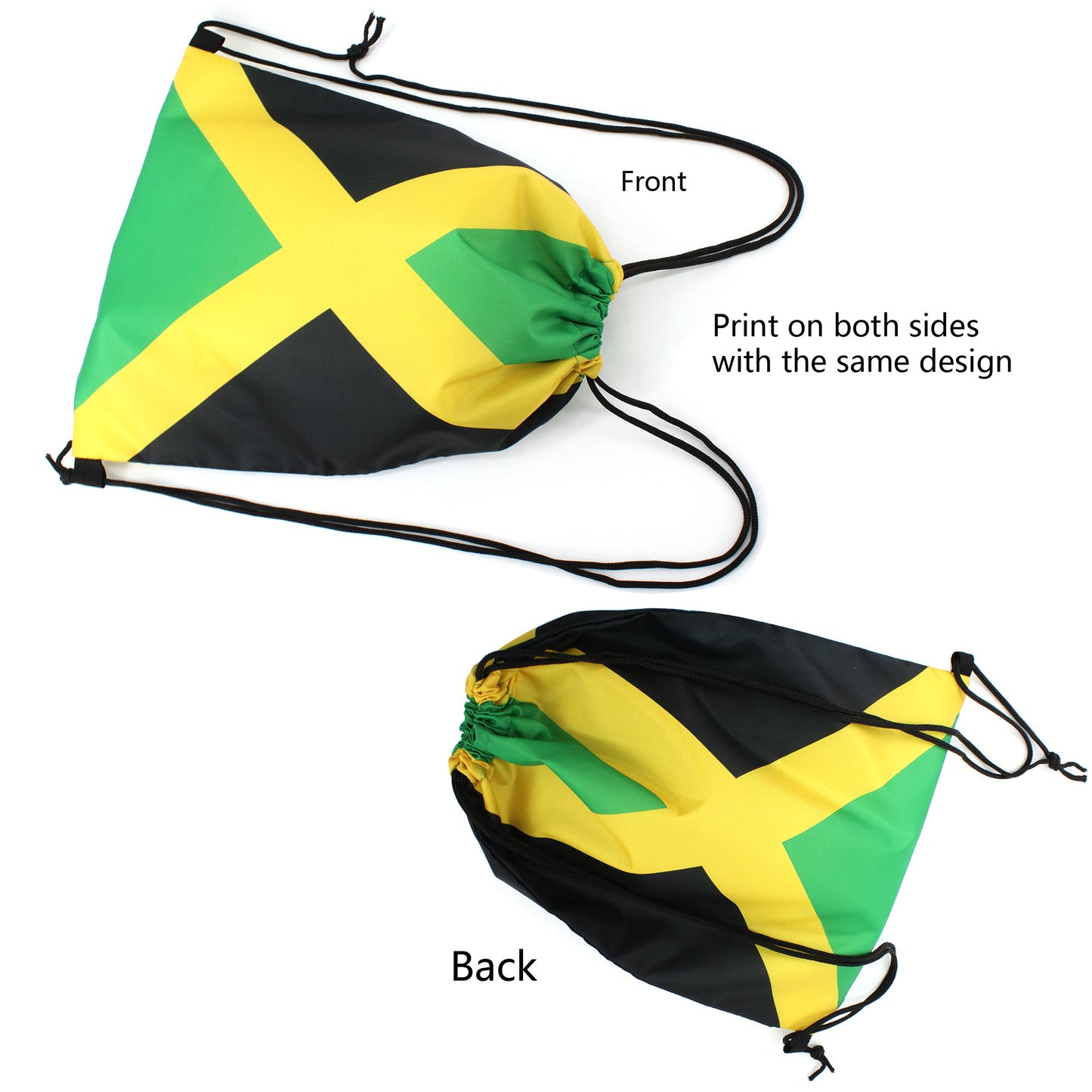 Man and Women Drawstring Backpack Waterproof Gym Sports Trave String Bag Cheer Bag Jamaican Afro Rasta