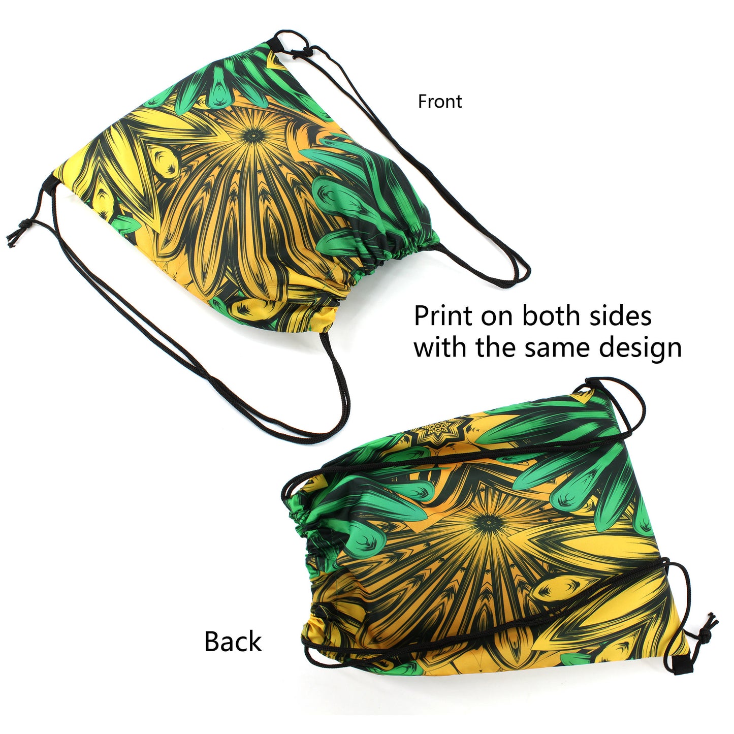 Man and Women Drawstring Backpack Waterproof Gym Sports Trave String Bag Cheer Bag Jamaican Afro Rasta