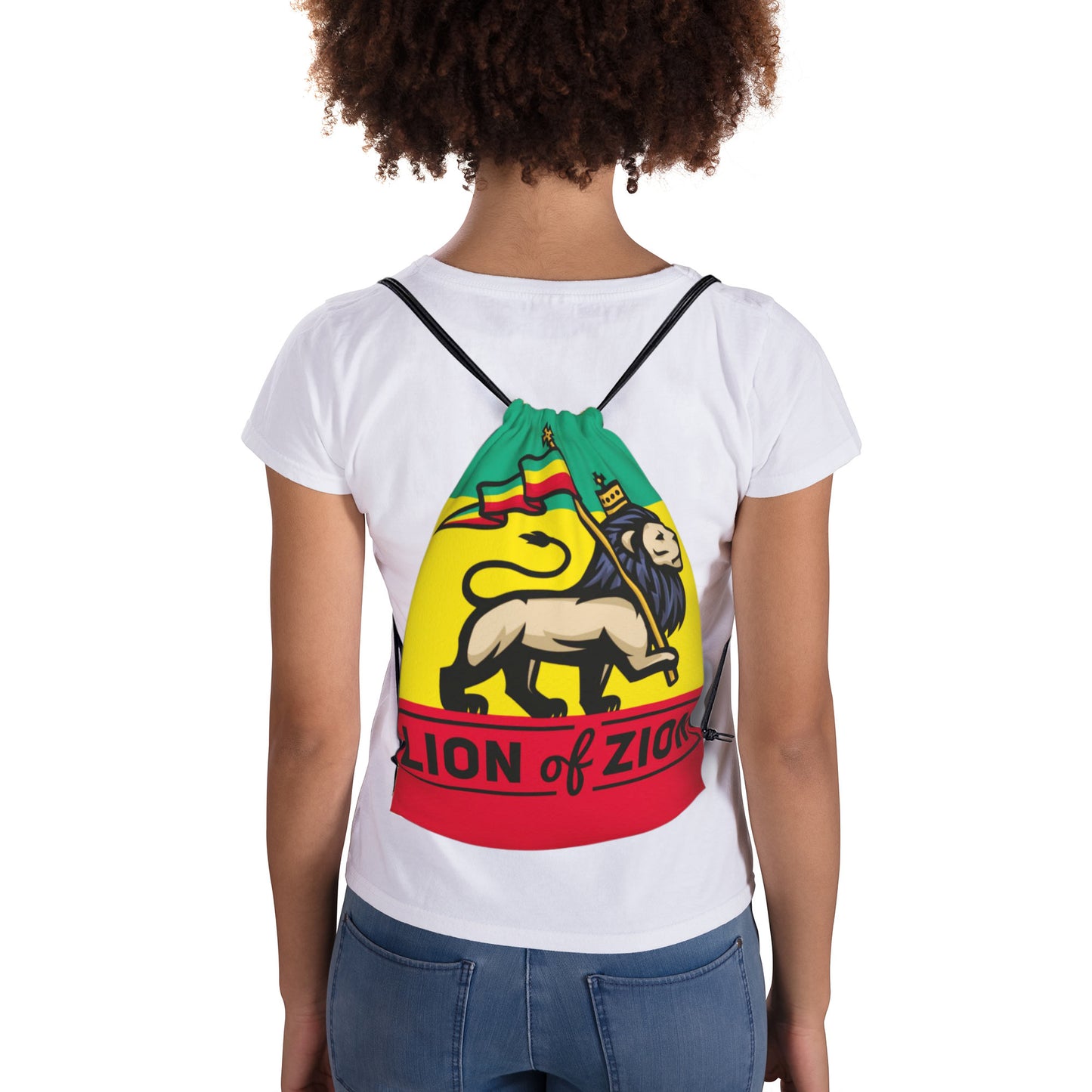 Man and Women Drawstring Backpack Waterproof Gym Sports Trave String Bag Cheer Bag Jamaican Afro Rasta