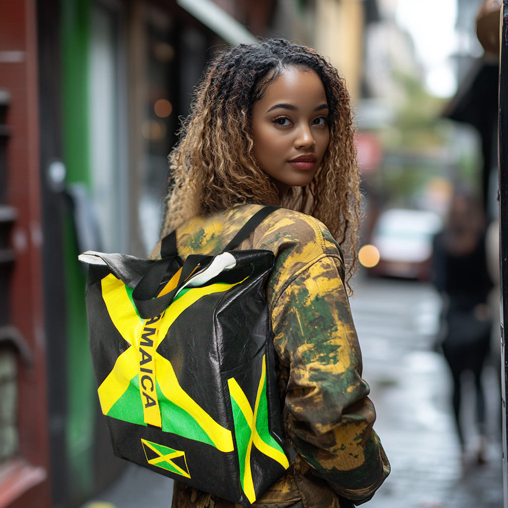Man's And Woman's Multipurpose Backpack Gym Bag School Bag Waterproof Jamaica Reggae