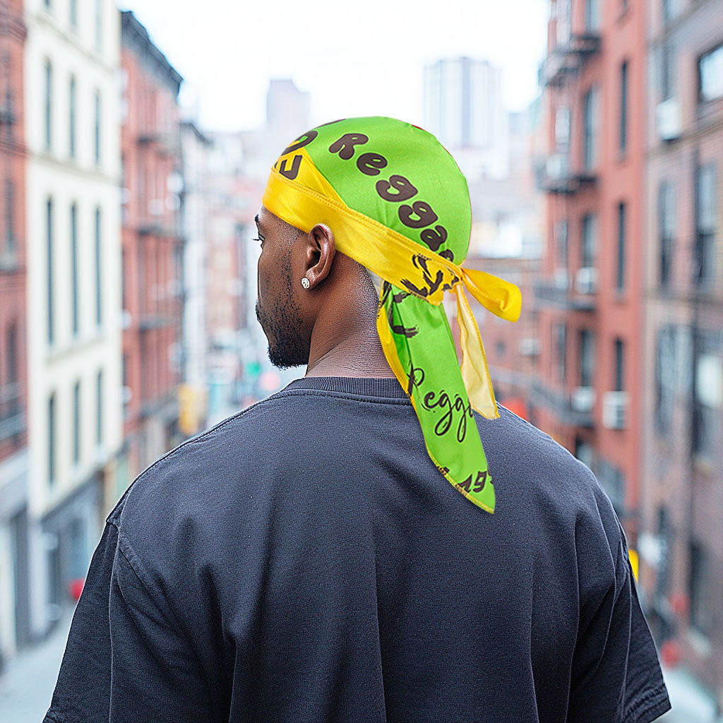Men's Du Rag Smooth Jamaican Flag Reggae Headwrap - African Streetwear Hair Wave Cap Durag for Men & Women