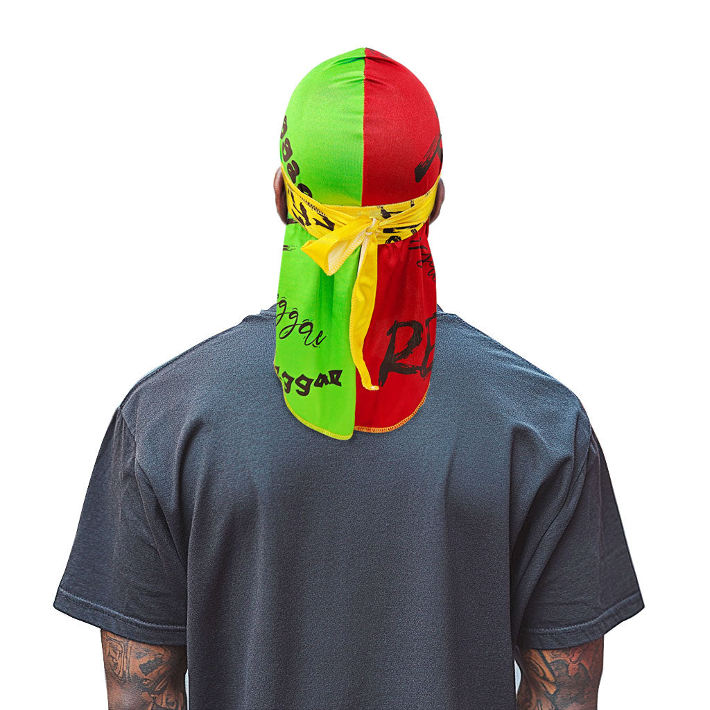 Men's Du Rag Smooth Jamaican Flag Reggae Headwrap - African Streetwear Hair Wave Cap Durag for Men & Women
