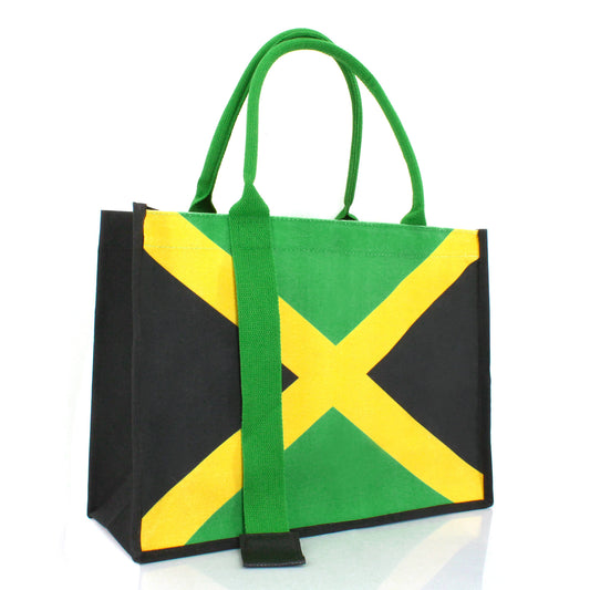 Women's Canvas Tote Bag Waterproof Ribbon Beach Bag Jamaican Reggae Party Bag