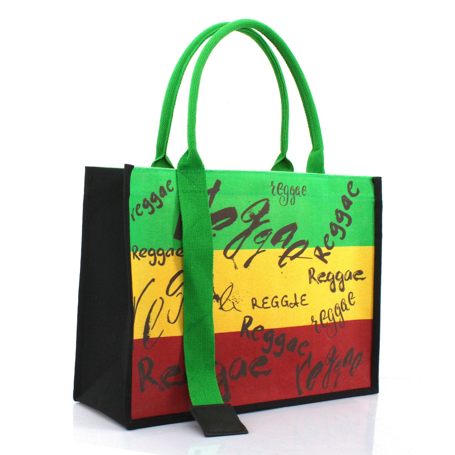 Women's Canvas Tote Bag Waterproof Ribbon Beach Bag Jamaican Reggae Party Bag
