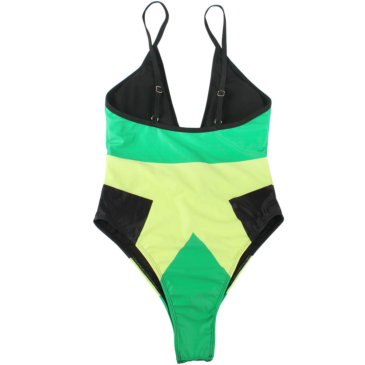 Women's Fashion Caribbean Jamaican Flag Rasta One Piece Swimsuit Swimwear