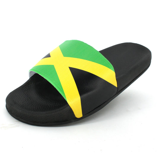 Jamaican Rasta Reggae RGY Caribbean Slippers Sandals for Women and Men Sandals Open Toe Soft Cushioned Non-Slip for Indoor & Outdoor