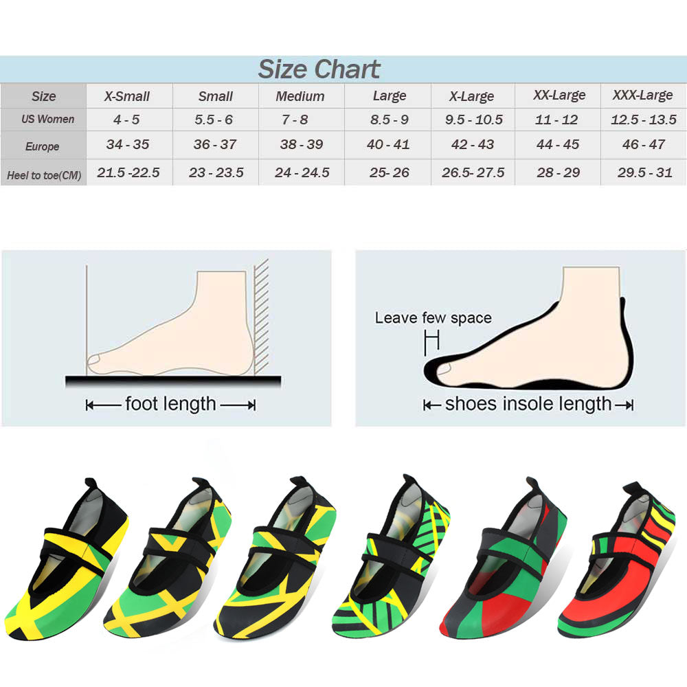 Water Shoes for Women Quick Dry Swim Beach Shoes Footwear for Sport Travel Dance Outdoor Surfing Yoga Exercise Jamaica Flag Caribbean Reggae Rasta