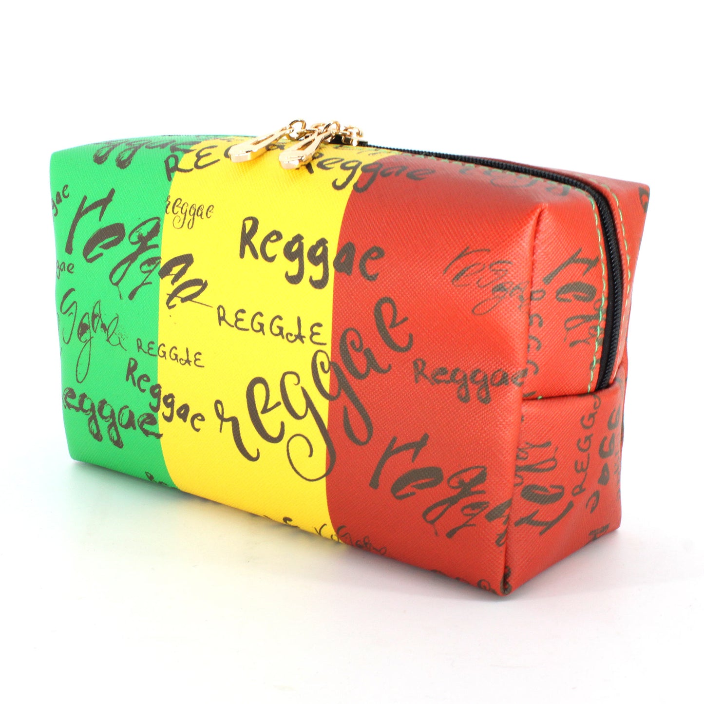 Makeup Bag Travel Toiletry Bag Makeup Bag for Women PU Leather Waterproof Make up Bag for Women Girls Jamaica Flag Rasta Reggae Letter Afro