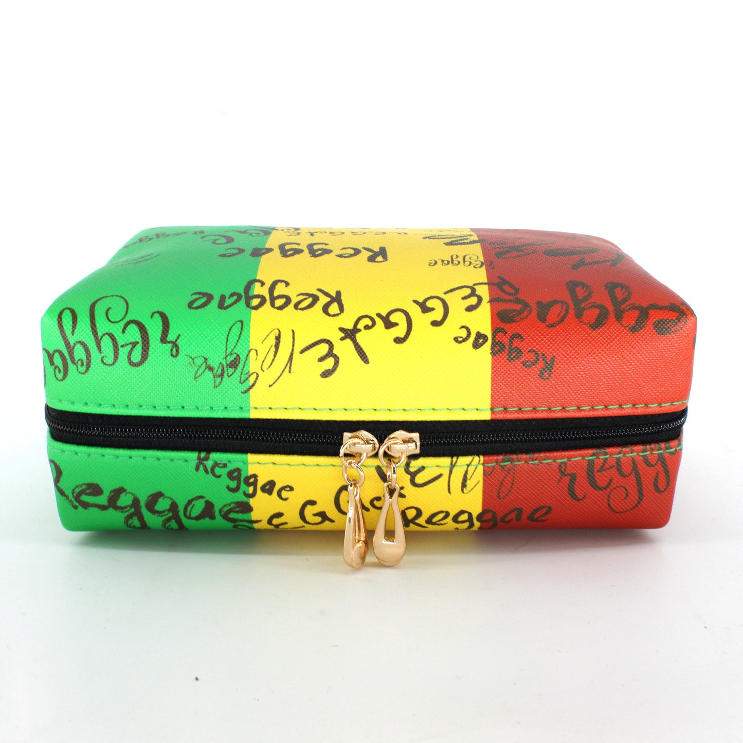 Makeup Bag Travel Toiletry Bag Makeup Bag for Women PU Leather Waterproof Make up Bag for Women Girls Jamaica Flag Rasta Reggae Letter Afro