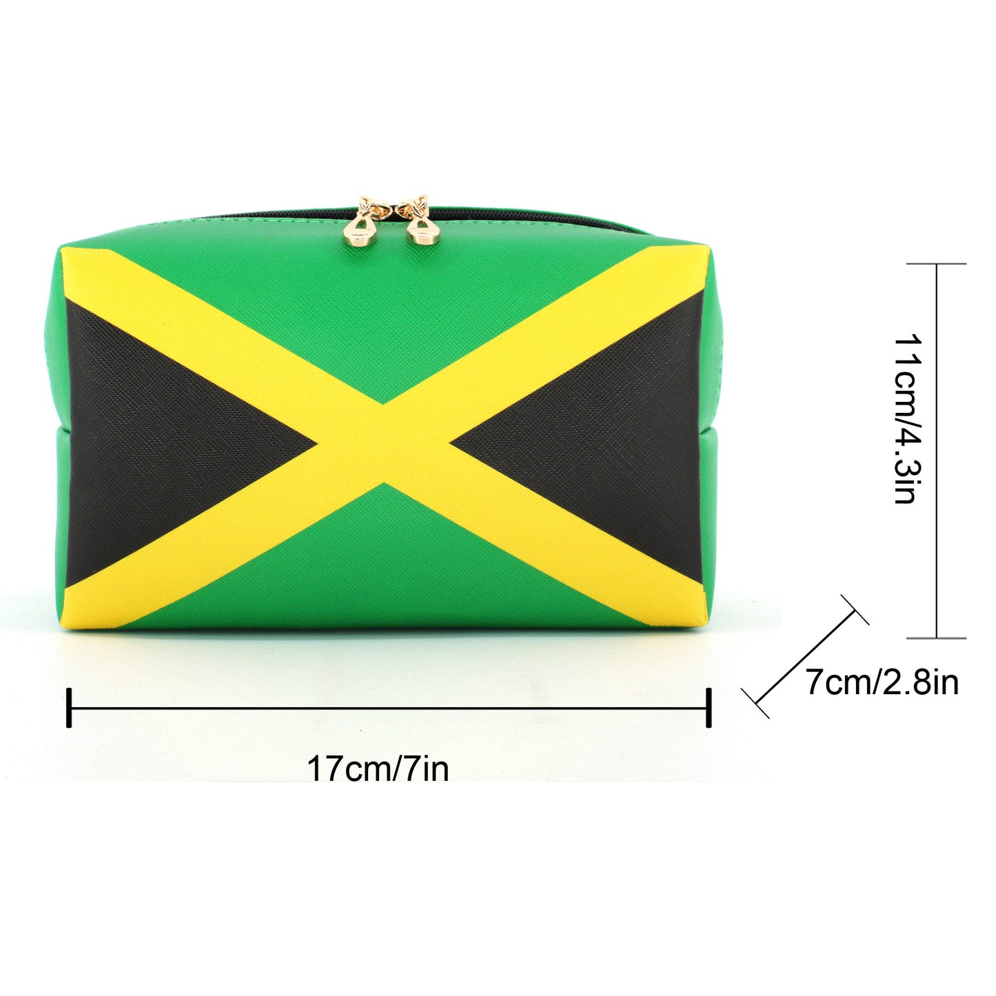 Makeup Bag Travel Toiletry Bag Makeup Bag for Women PU Leather Waterproof Make up Bag for Women Girls Jamaica Flag Rasta Reggae Letter Afro